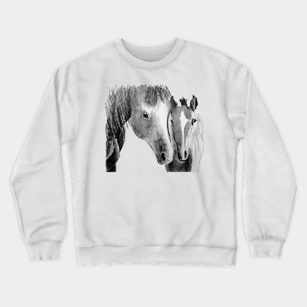 Horse and Foal Crewneck Sweatshirt by julyperson